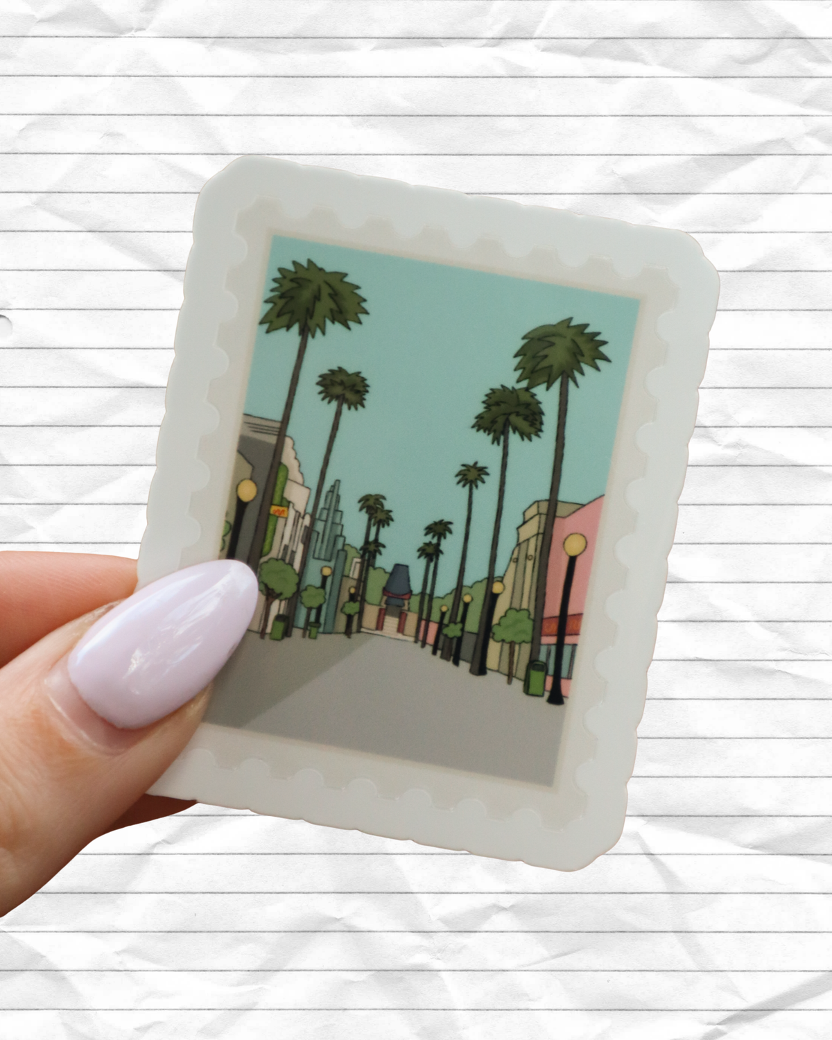Hollywood 'Travel Stamp' Sticker