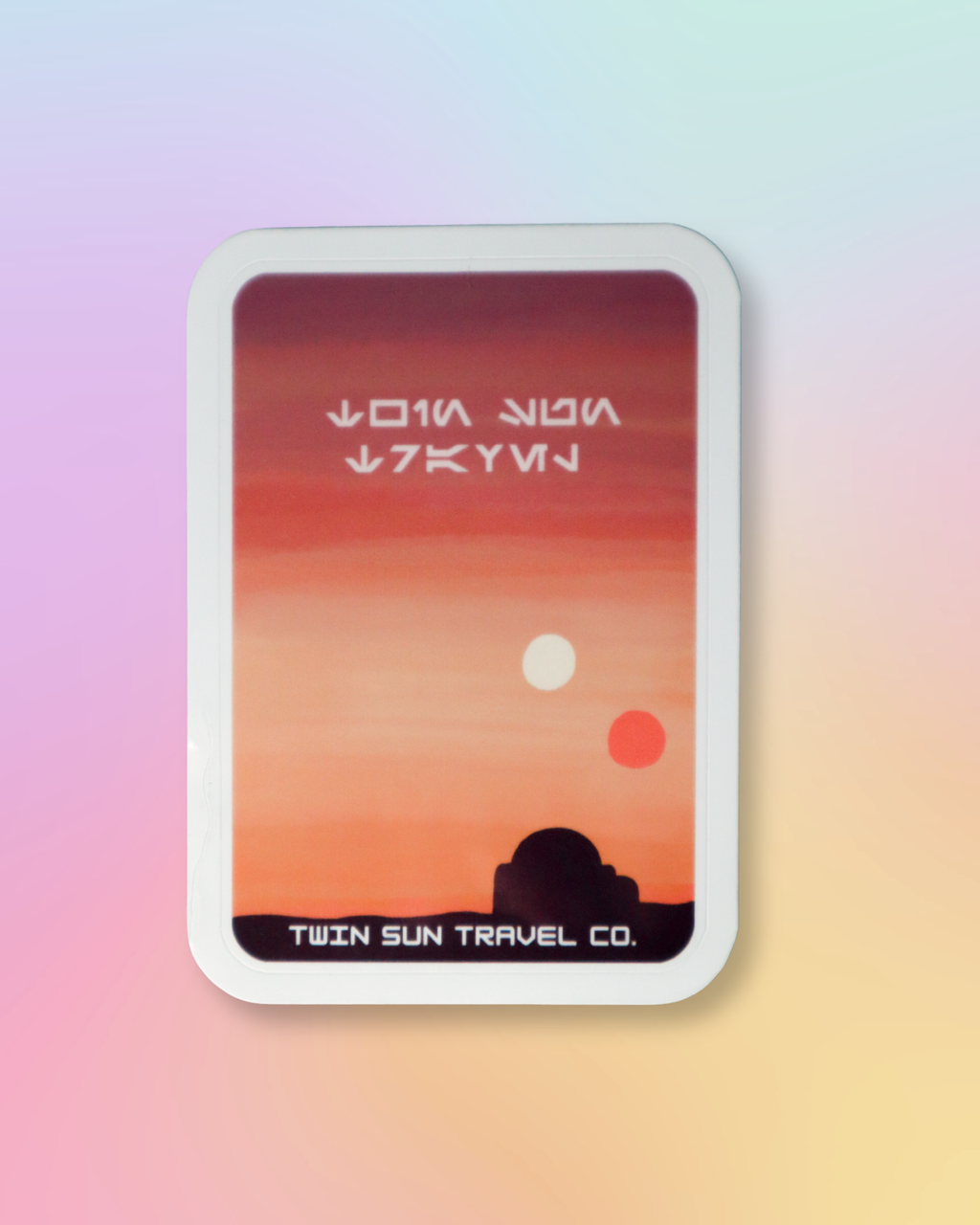 Twin Sun Travel Co. Aurebesh Tatooine Sticker