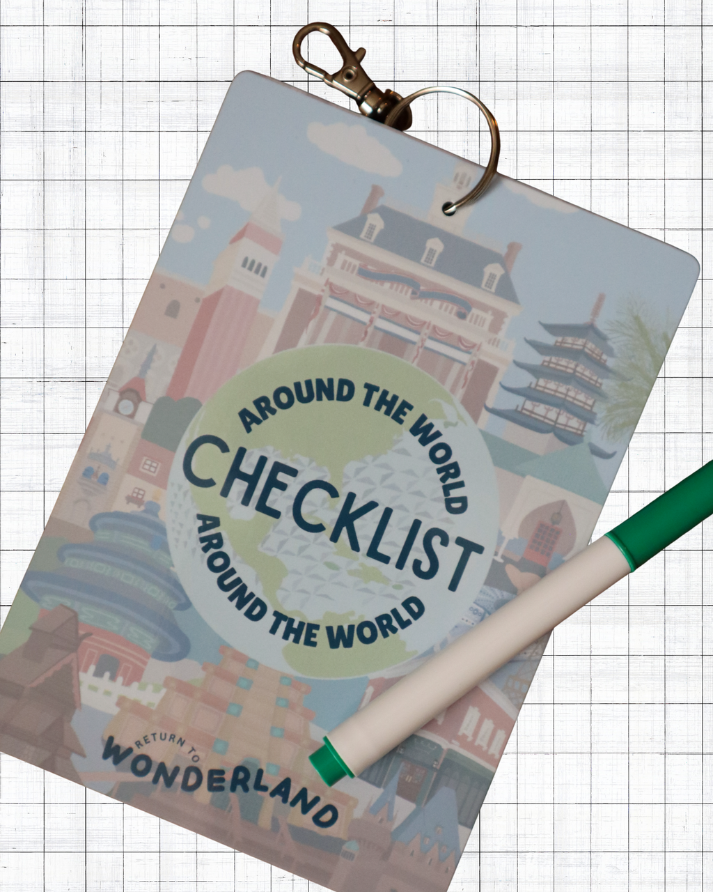 Drink Around The World Checklist - Re-usable, pen included