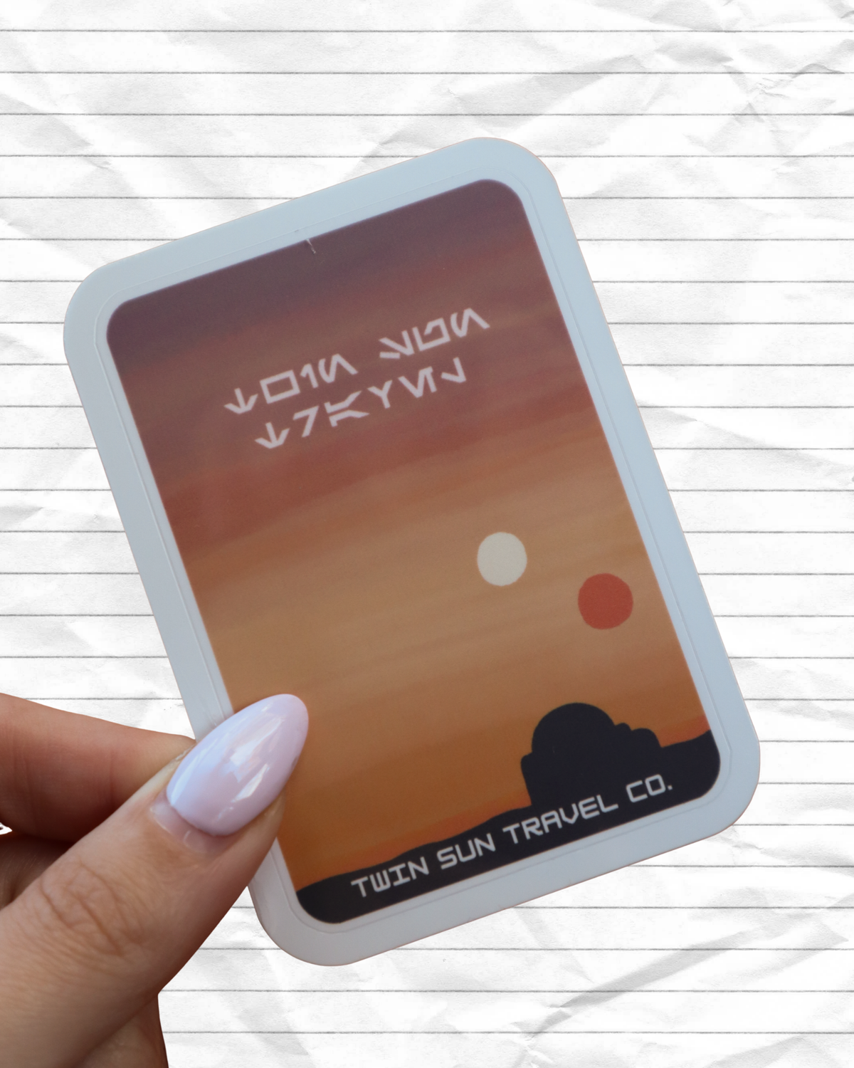 Twin Sun Travel Co. Aurebesh Tatooine Sticker