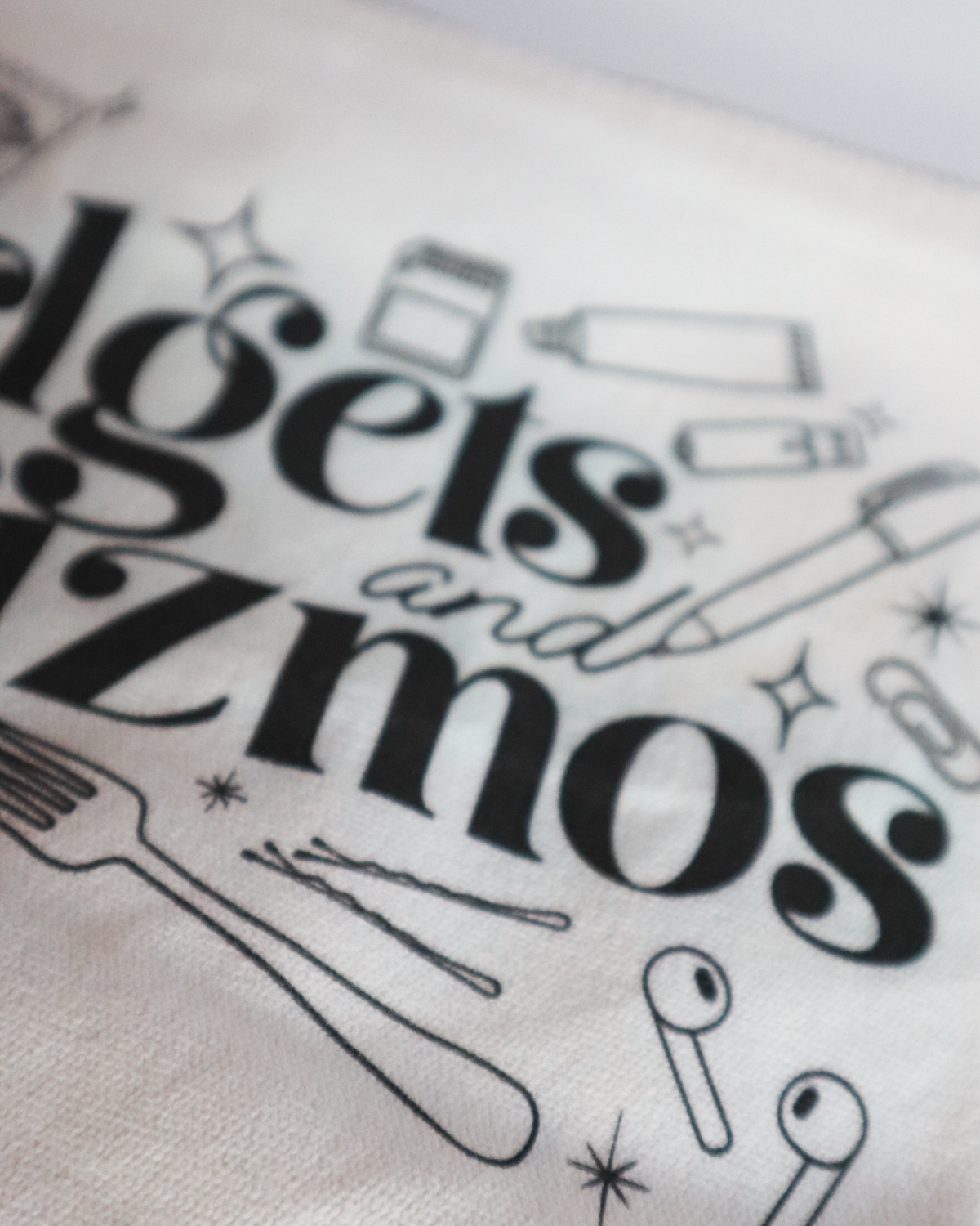 Large Accessory Zip Pouch - Gadgets & Gizmos Design