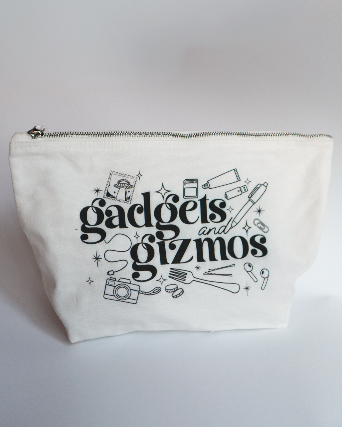 Large Accessory Zip Pouch - Gadgets & Gizmos Design