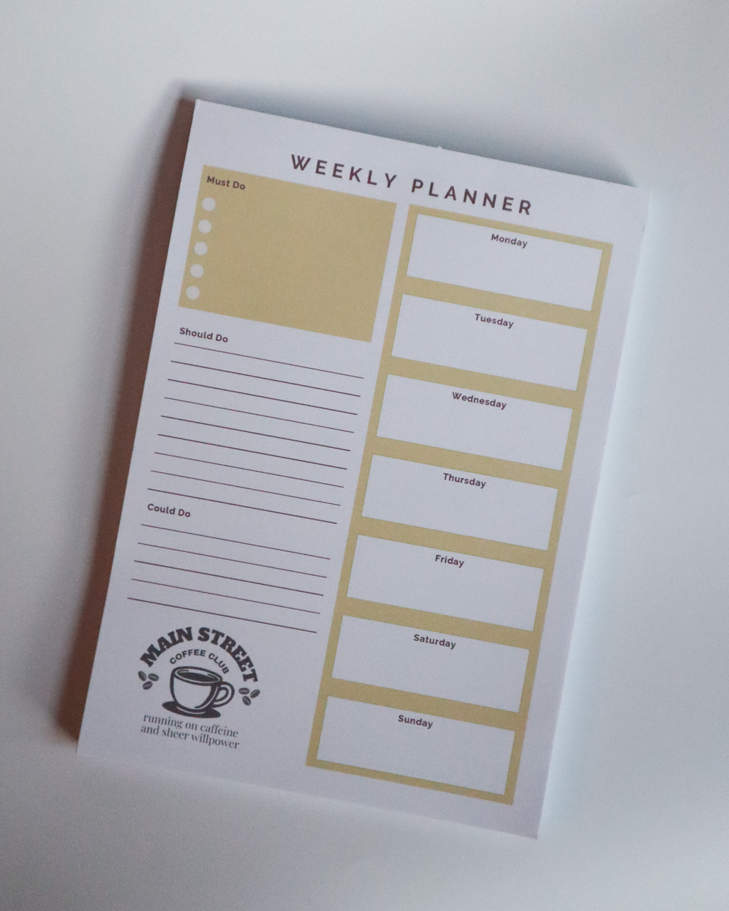 Weekly Priorities Planner A5 Tear Off Notepad