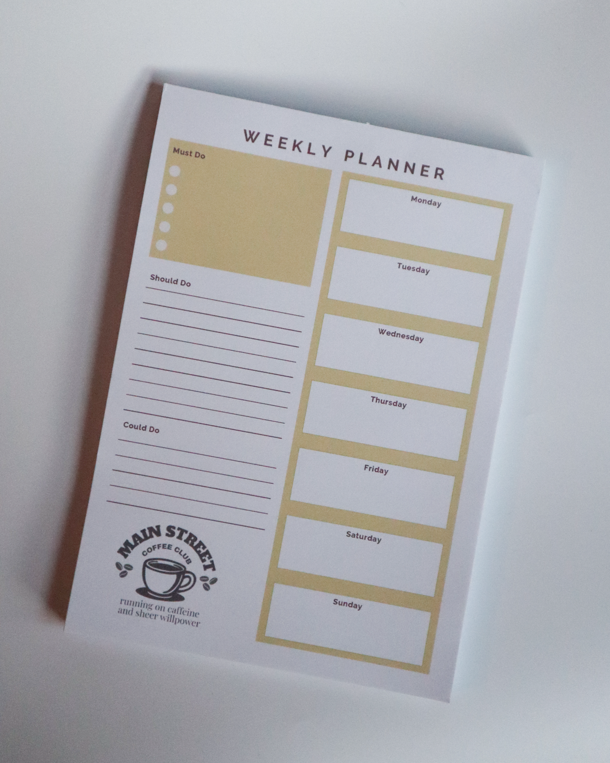 Weekly Priorities Planner A5 Tear Off Notepad