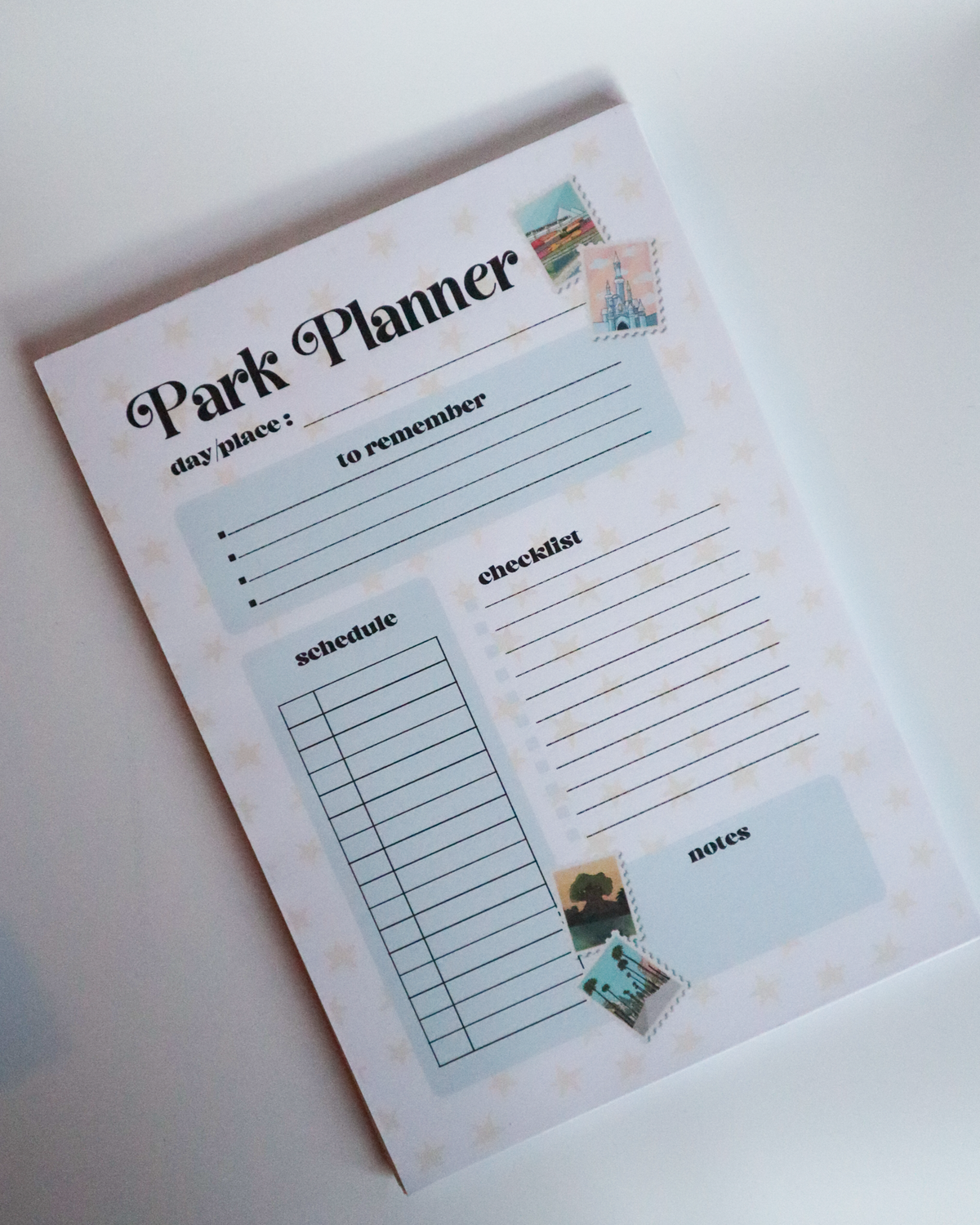 Theme Park Planner A5 Tear Off Notepad