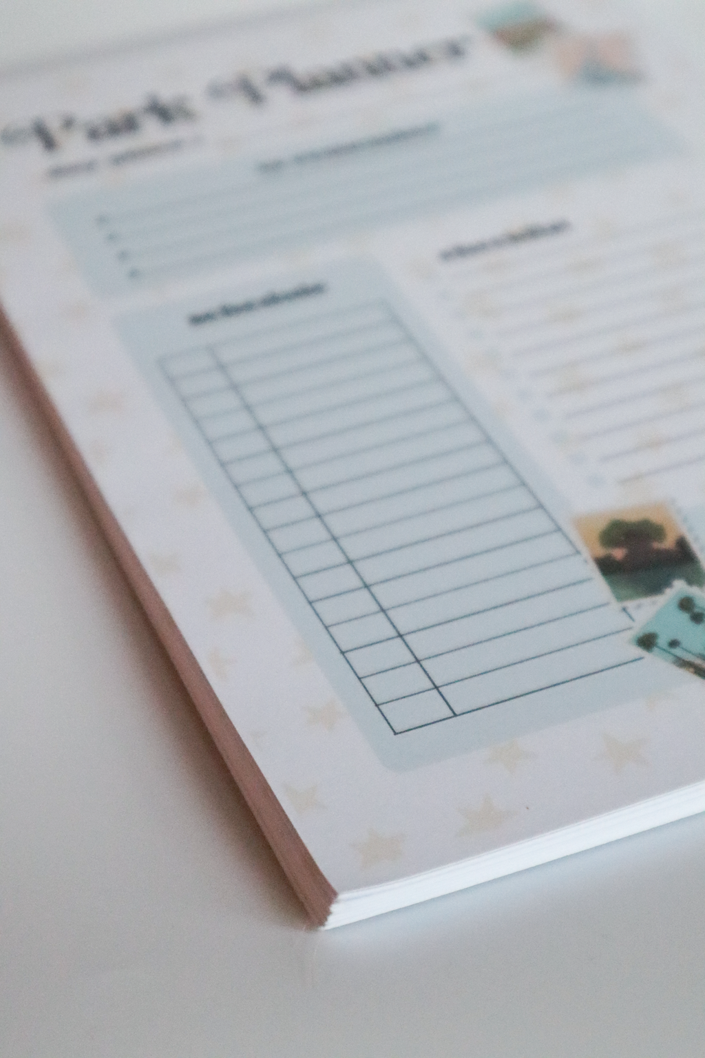 Theme Park Planner A5 Tear Off Notepad