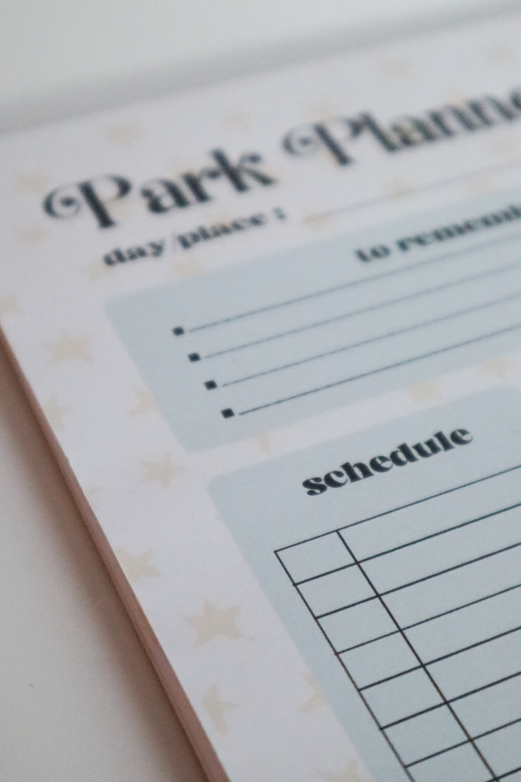 Theme Park Planner A5 Tear Off Notepad