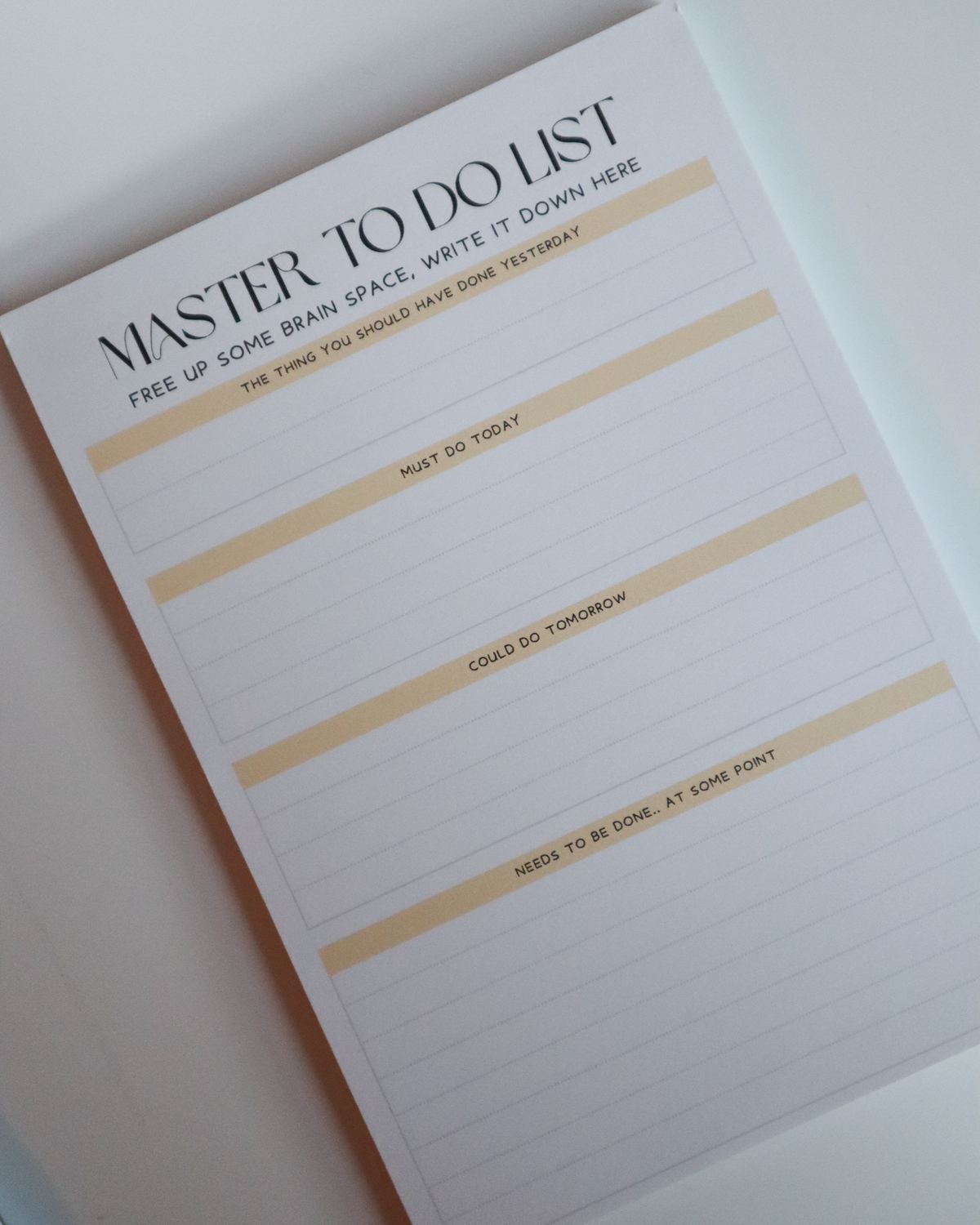 Master To-Do List A5 Tear Off Notepad