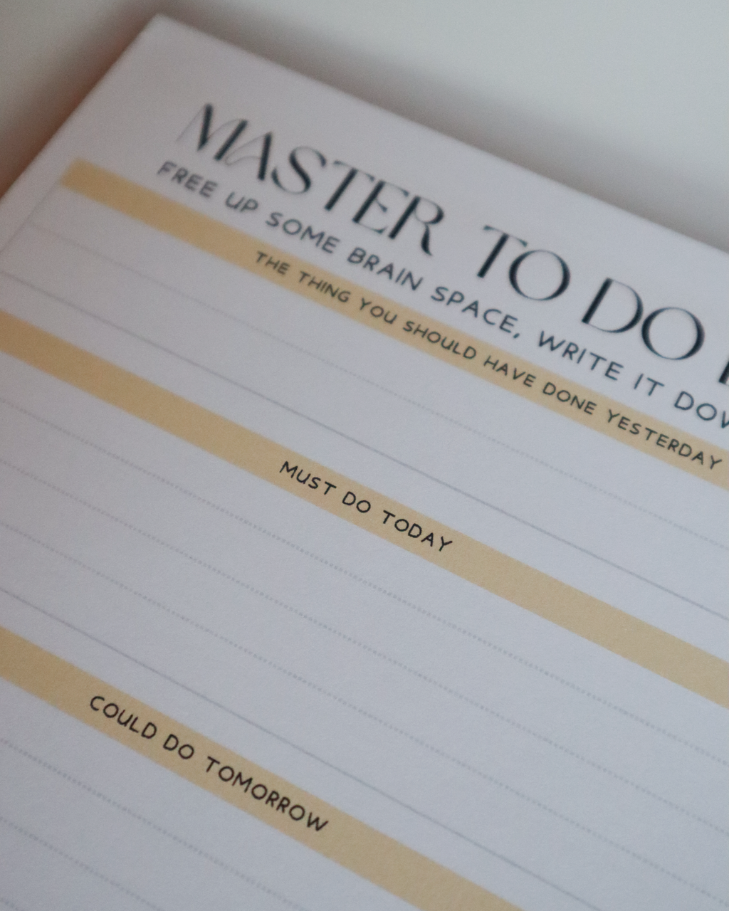 Master To-Do List A5 Tear Off Notepad