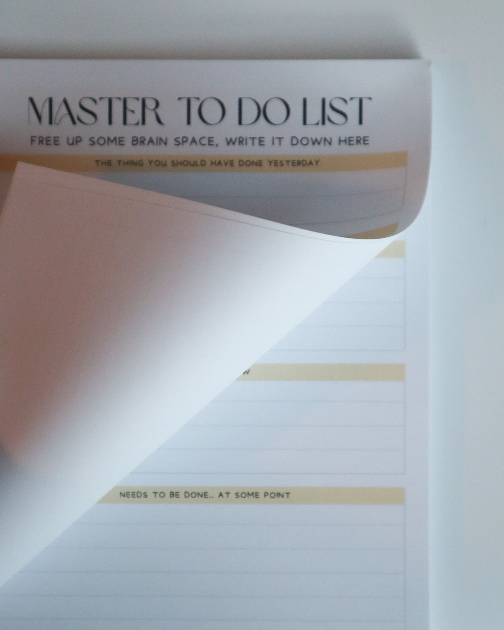 Master To-Do List A5 Tear Off Notepad