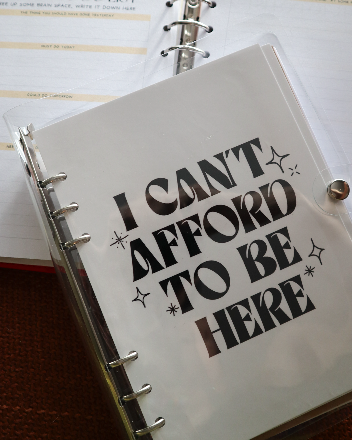A5 Transparent Binder - to fit Filofax Inserts