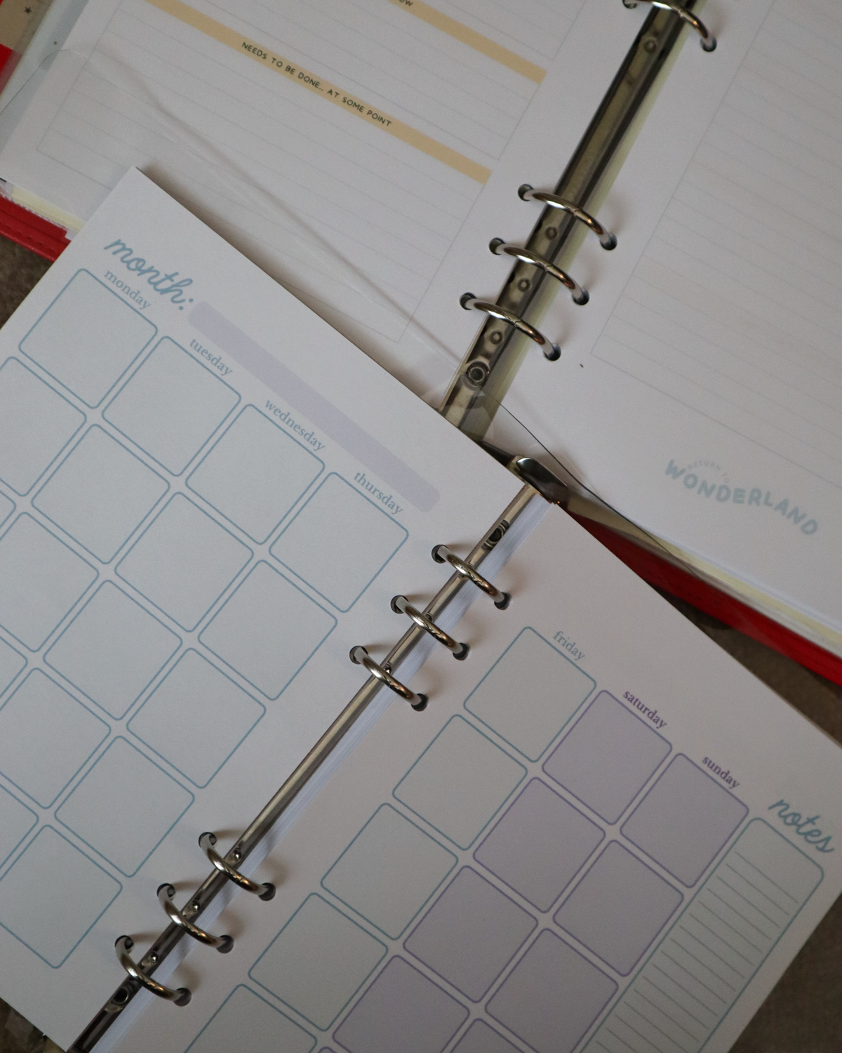 Month-To-View Planner A5 Planner Inserts - Undated