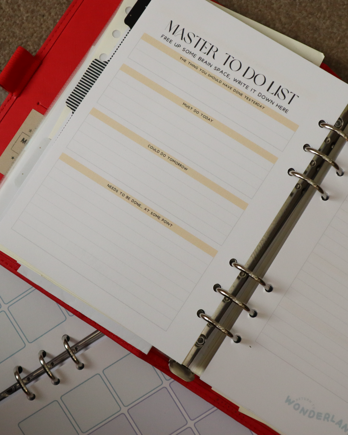 Master To-Do List A5 Planner Inserts