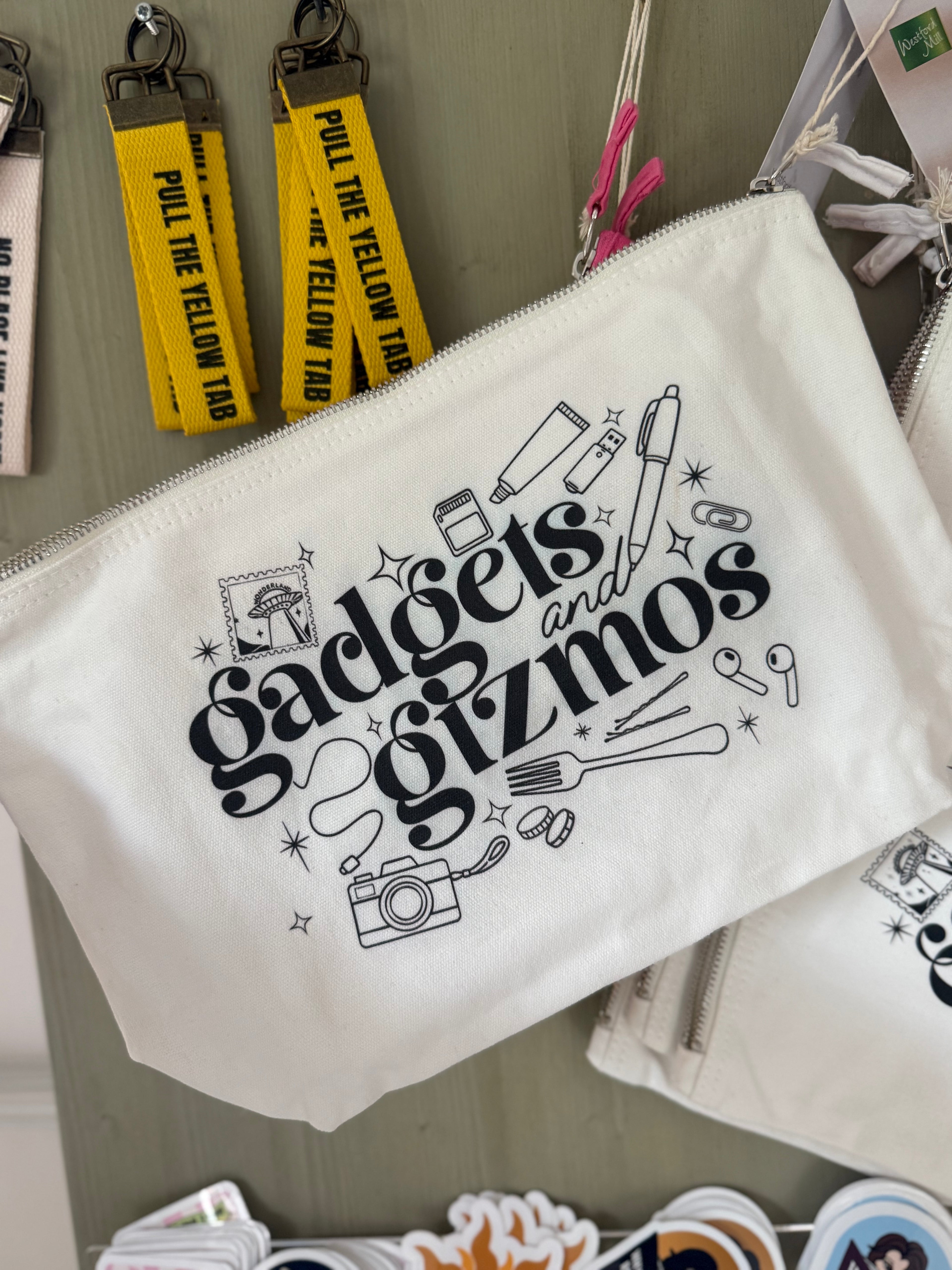 Large Accessory Zip Pouch - Gadgets & Gizmos Design